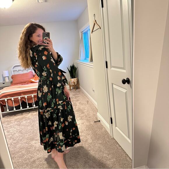THE GREAT. Green Botanical Floral Maxi Dress 1 Small - Picture 4 of 11